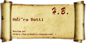 Héra Betti névjegykártya